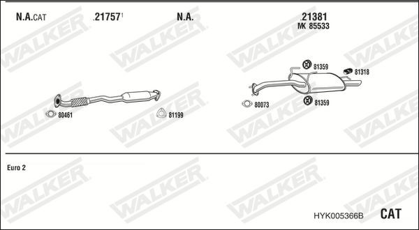 Išmetimo sistema WALKER HYK005366B