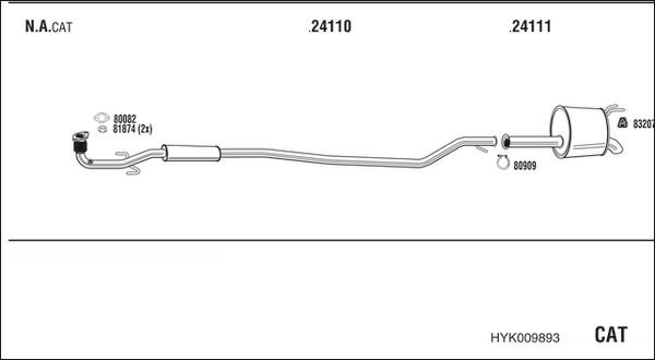 Išmetimo sistema WALKER HYK009893