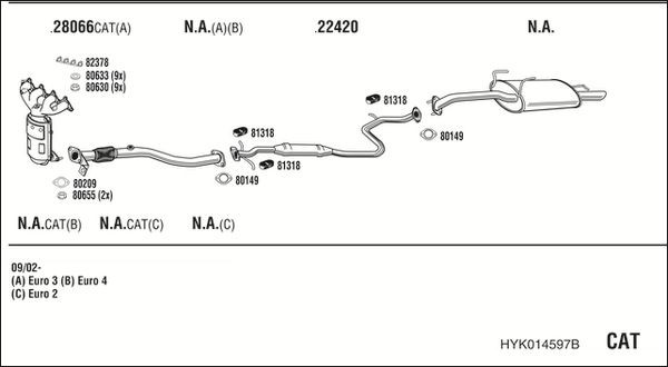 Išmetimo sistema WALKER HYK014597B