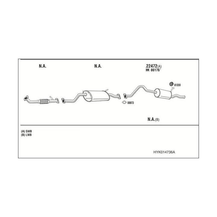 Išmetimo sistema WALKER HYK014736A
