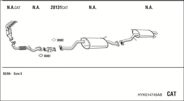 Išmetimo sistema WALKER HYK014749AB