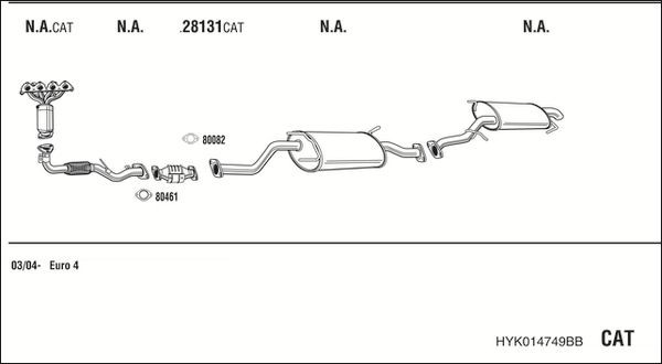 Išmetimo sistema WALKER HYK014749BB