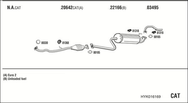 Išmetimo sistema WALKER HYK016169