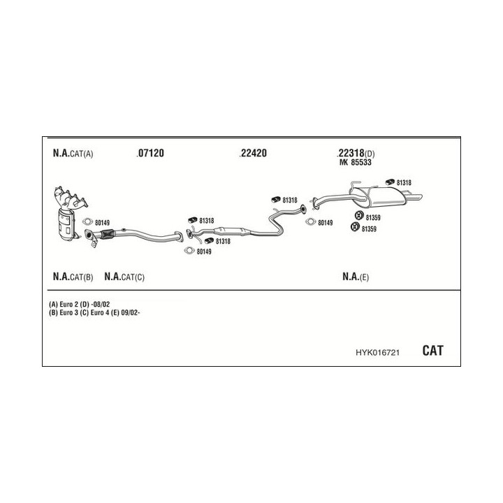 Išmetimo sistema WALKER HYK016721