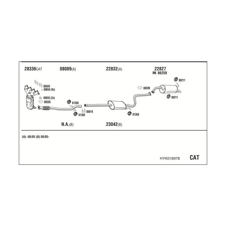 Išmetimo sistema WALKER HYK016978