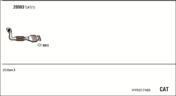 Išmetimo sistema WALKER HYK017466