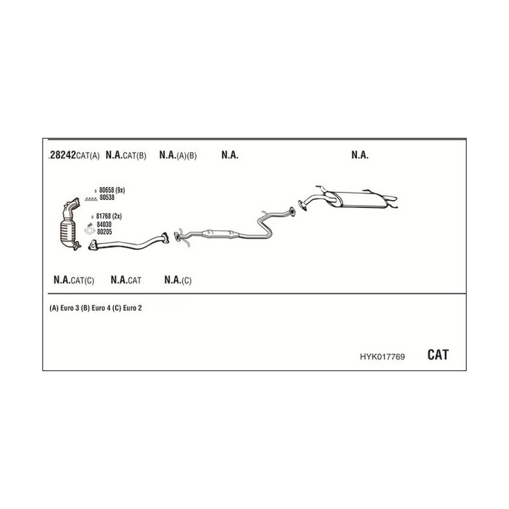Išmetimo sistema WALKER HYK017769