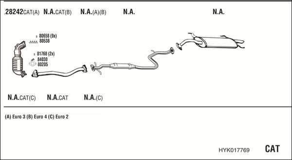 Išmetimo sistema WALKER HYK017769