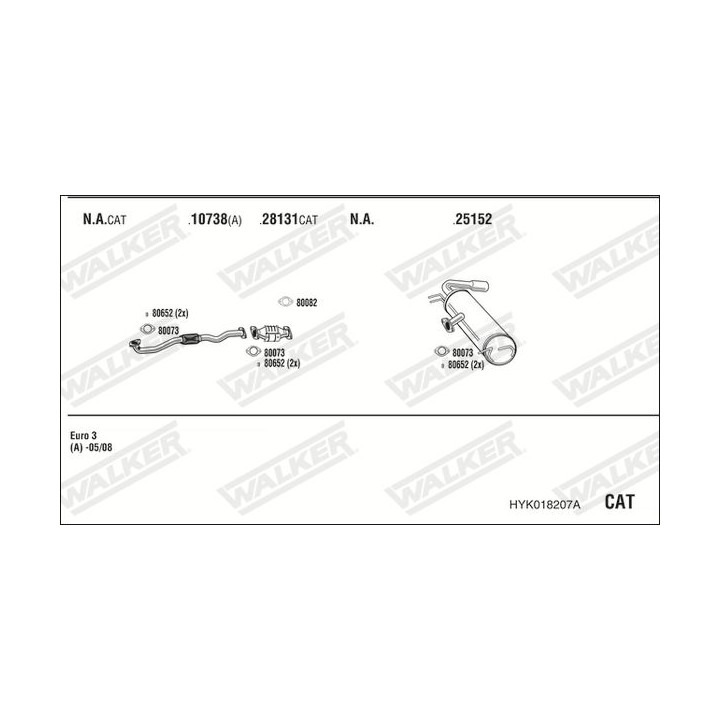 Išmetimo sistema WALKER HYK018207A