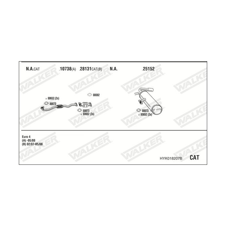 Išmetimo sistema WALKER HYK018207B