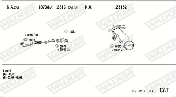 Išmetimo sistema WALKER HYK018207B