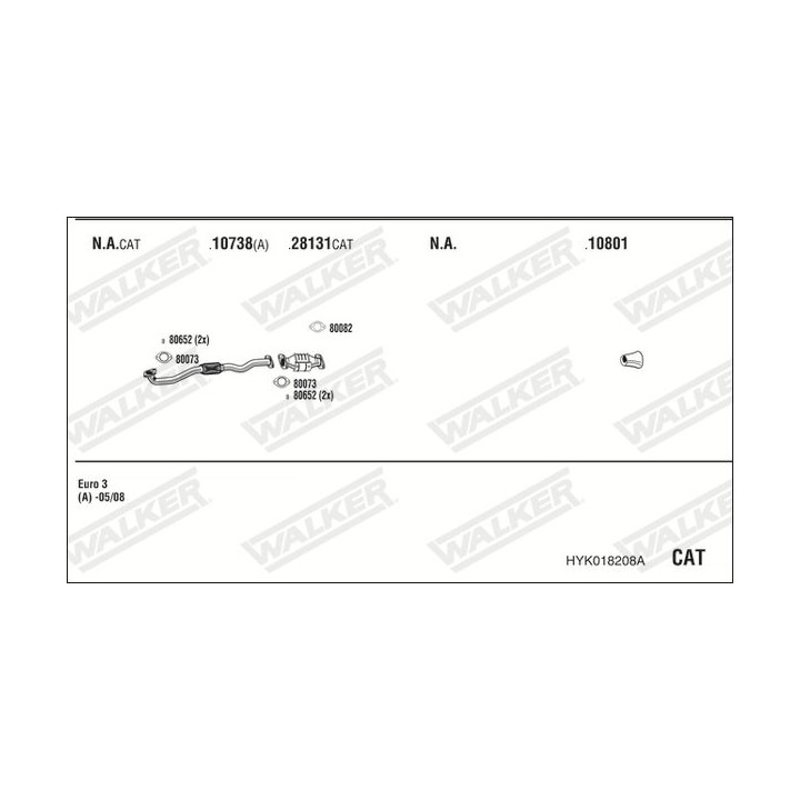 Išmetimo sistema WALKER HYK018208A