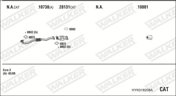 Išmetimo sistema WALKER HYK018208A