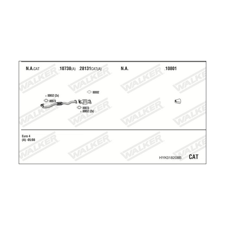 Išmetimo sistema WALKER HYK018208B
