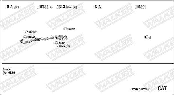 Išmetimo sistema WALKER HYK018208B