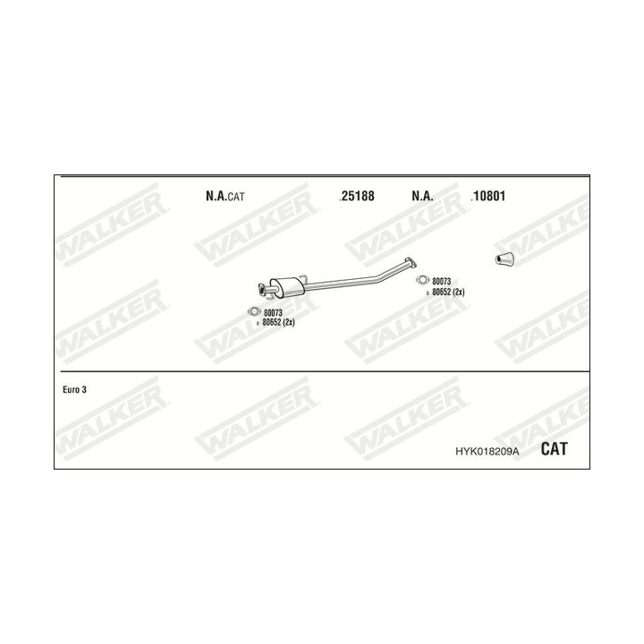 Išmetimo sistema WALKER HYK018209A
