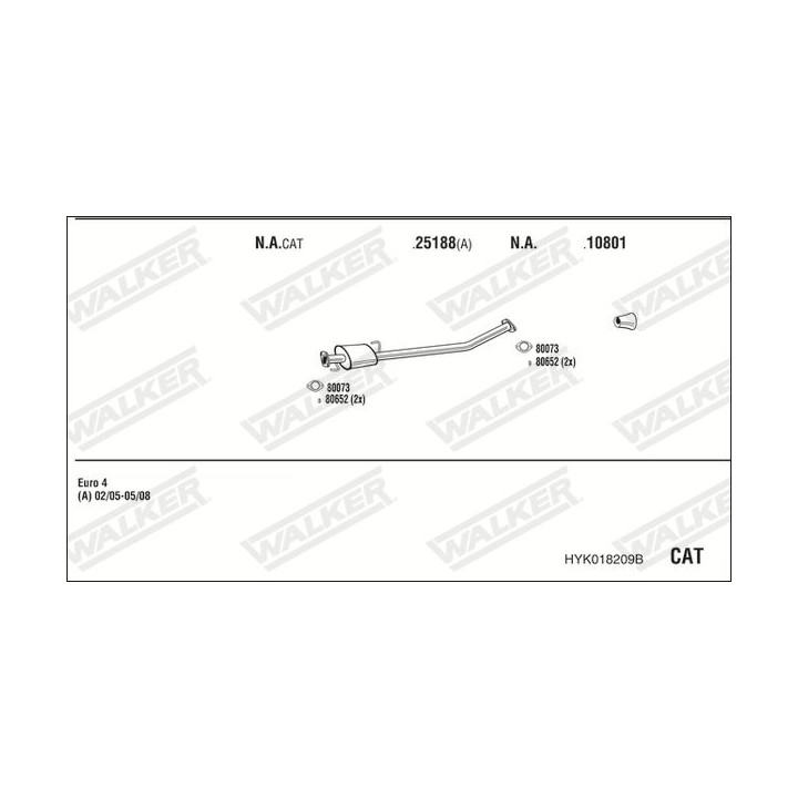 Išmetimo sistema WALKER HYK018209B