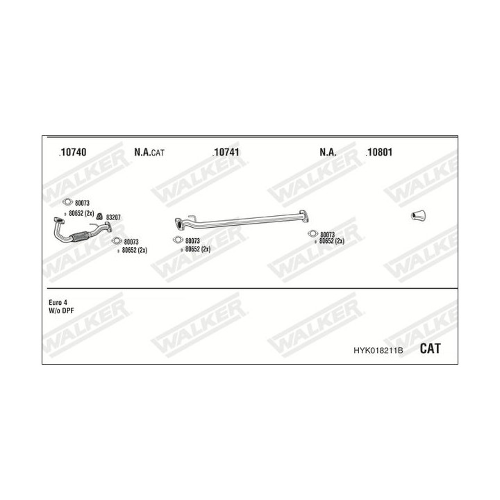 Išmetimo sistema WALKER HYK018211B
