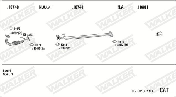 Išmetimo sistema WALKER HYK018211B