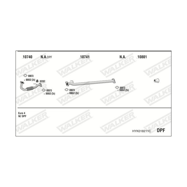 Išmetimo sistema WALKER HYK018211C