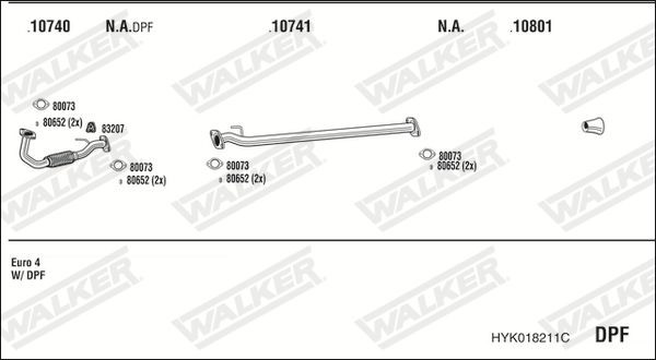 Išmetimo sistema WALKER HYK018211C