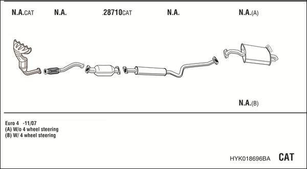 Išmetimo sistema WALKER HYK018696BA