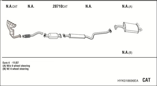 Išmetimo sistema WALKER HYK018696EA
