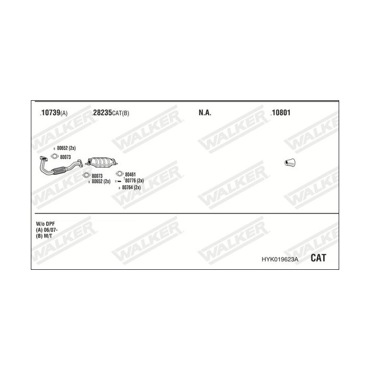 Išmetimo sistema WALKER HYK019623A