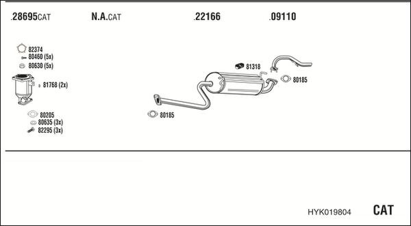 Išmetimo sistema WALKER HYK019804