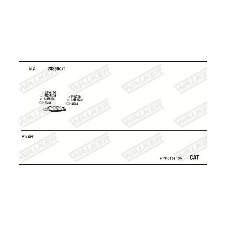 Išmetimo sistema WALKER HYK019840A