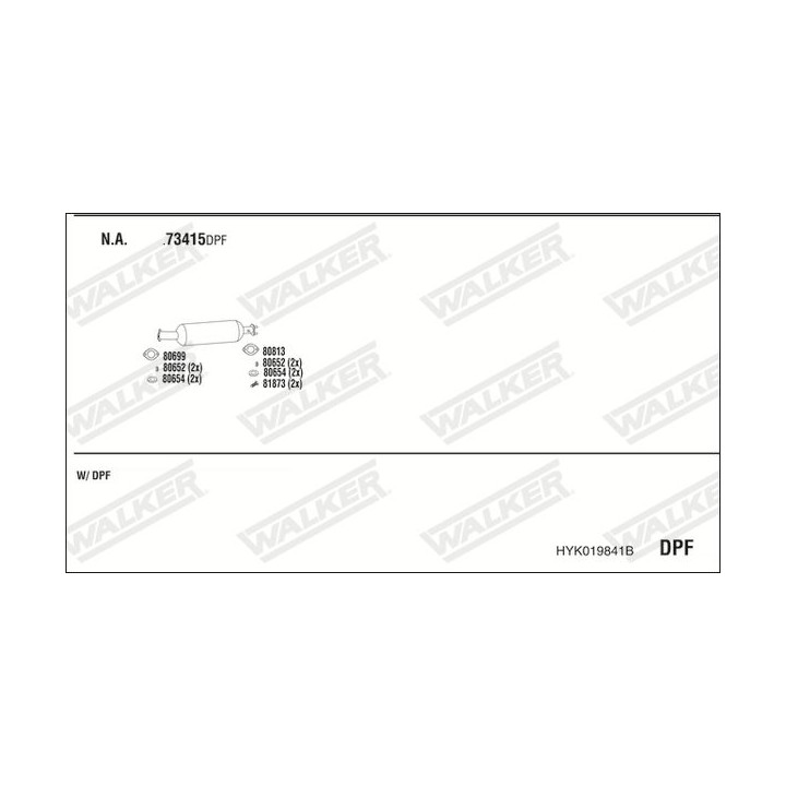 Išmetimo sistema WALKER HYK019841B