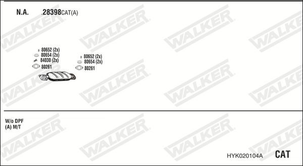 Išmetimo sistema WALKER HYK020104A