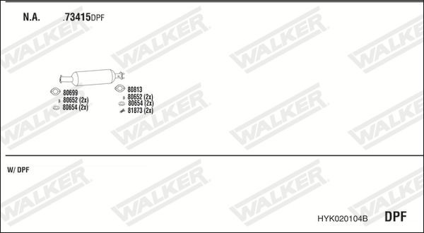 Išmetimo sistema WALKER HYK020104B