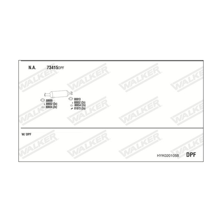 Išmetimo sistema WALKER HYK020105B