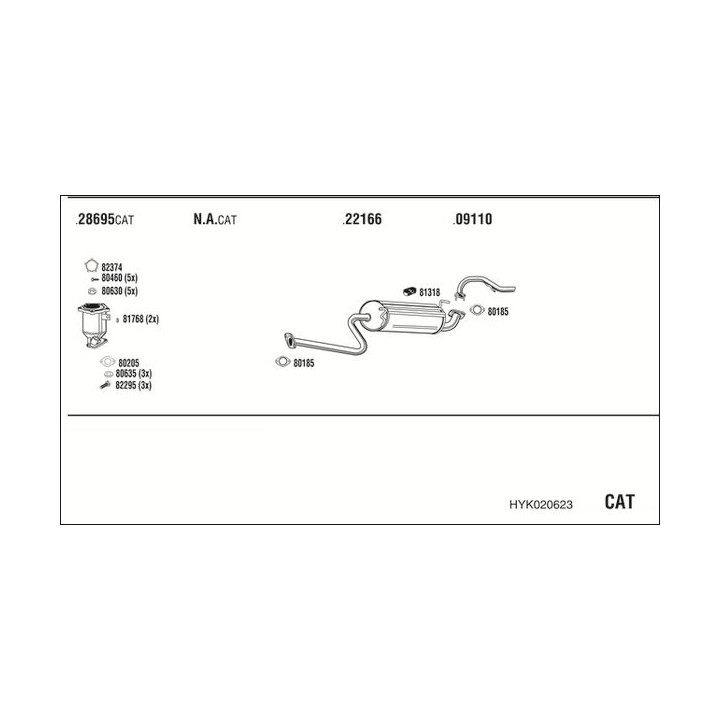 Išmetimo sistema WALKER HYK020623