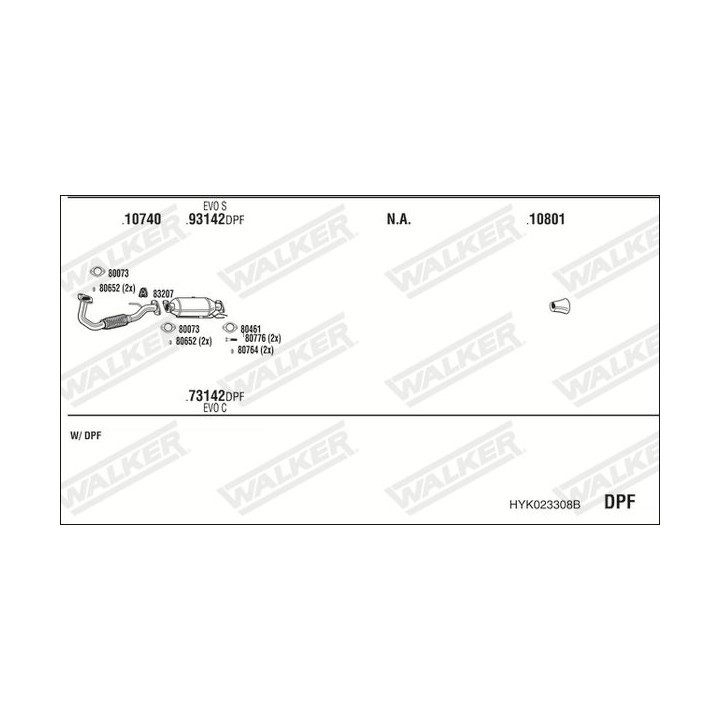 Išmetimo sistema WALKER HYK023308B