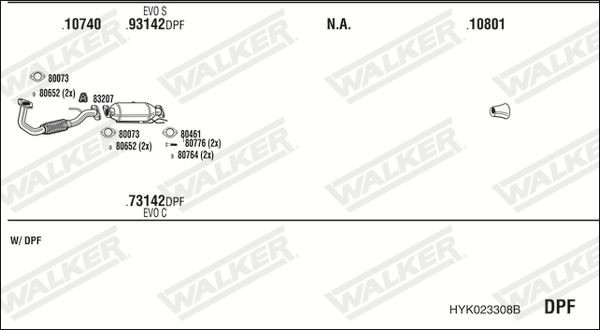 Išmetimo sistema WALKER HYK023308B