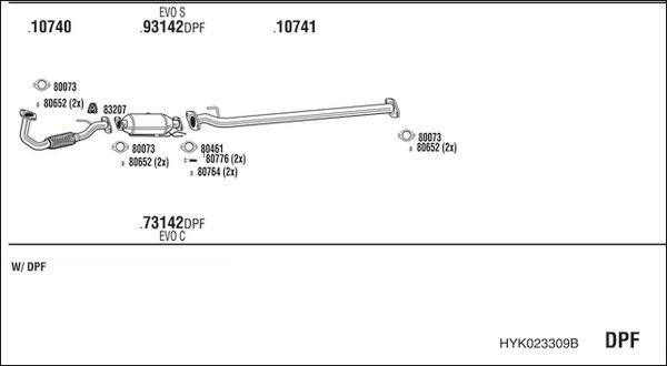 Išmetimo sistema WALKER HYK023309B