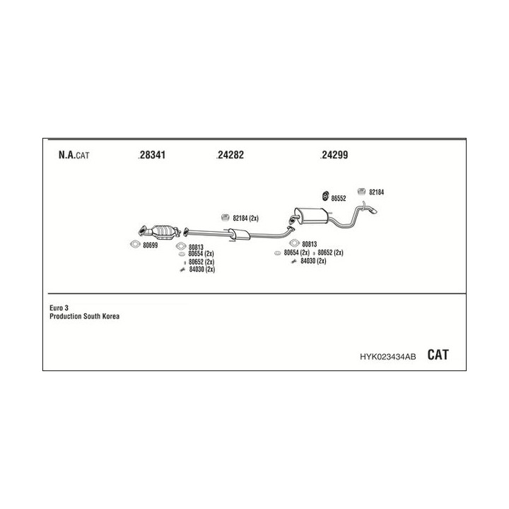 Išmetimo sistema WALKER HYK023434AB