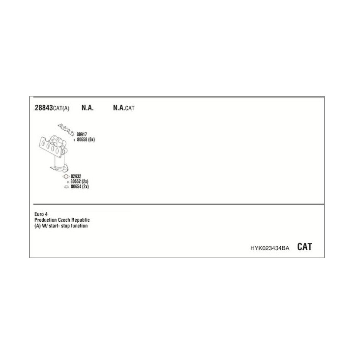 Išmetimo sistema WALKER HYK023434BA