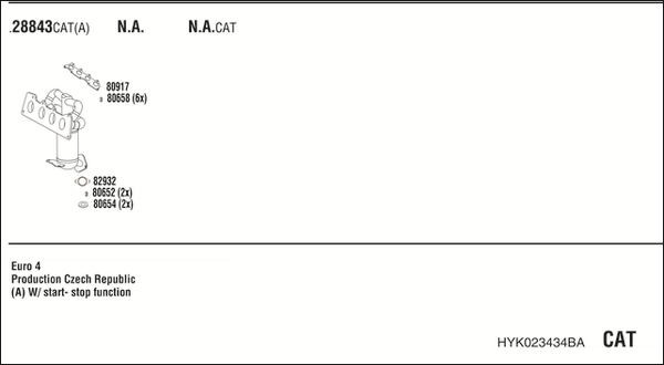 Išmetimo sistema WALKER HYK023434BA
