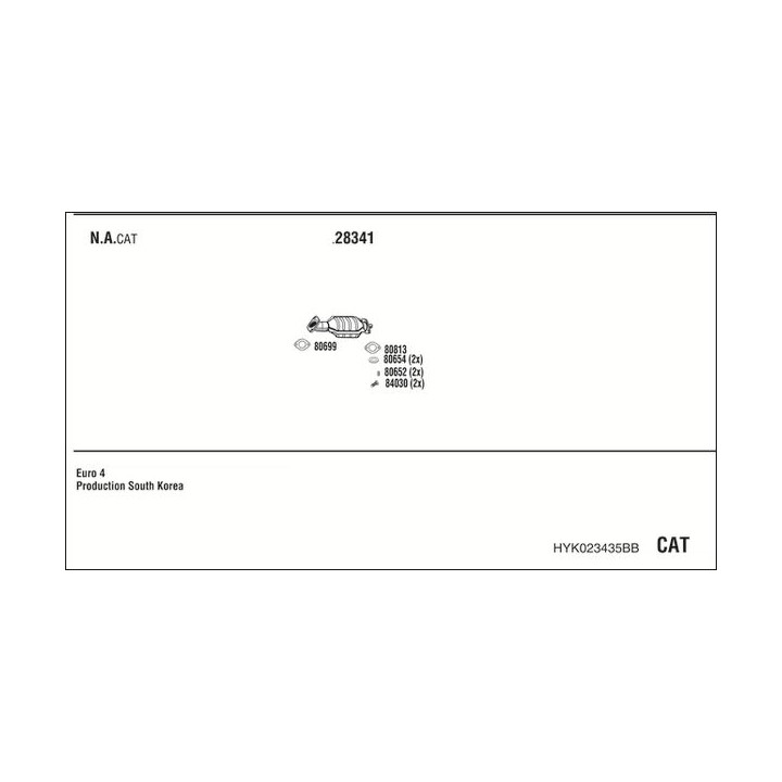 Išmetimo sistema WALKER HYK023435BB