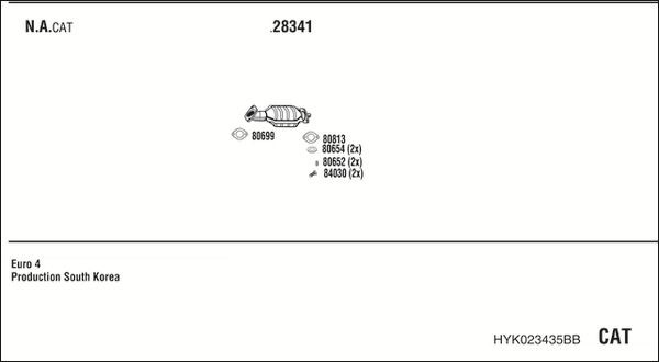Išmetimo sistema WALKER HYK023435BB