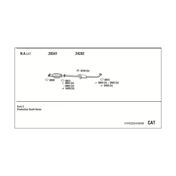 Išmetimo sistema WALKER HYK025448AB