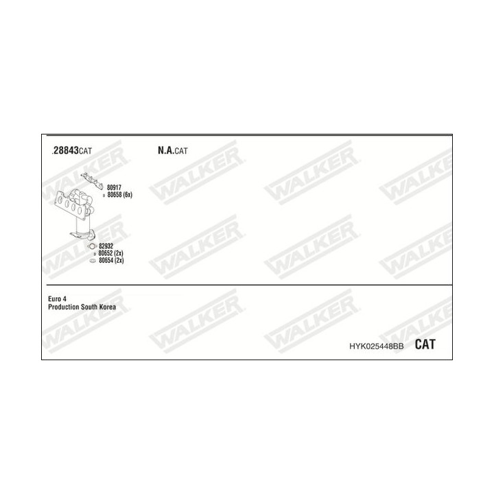 Išmetimo sistema WALKER HYK025448BB