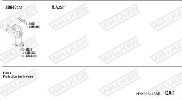 Išmetimo sistema WALKER HYK025448BB