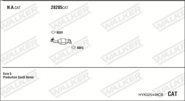 Išmetimo sistema WALKER HYK025448CB