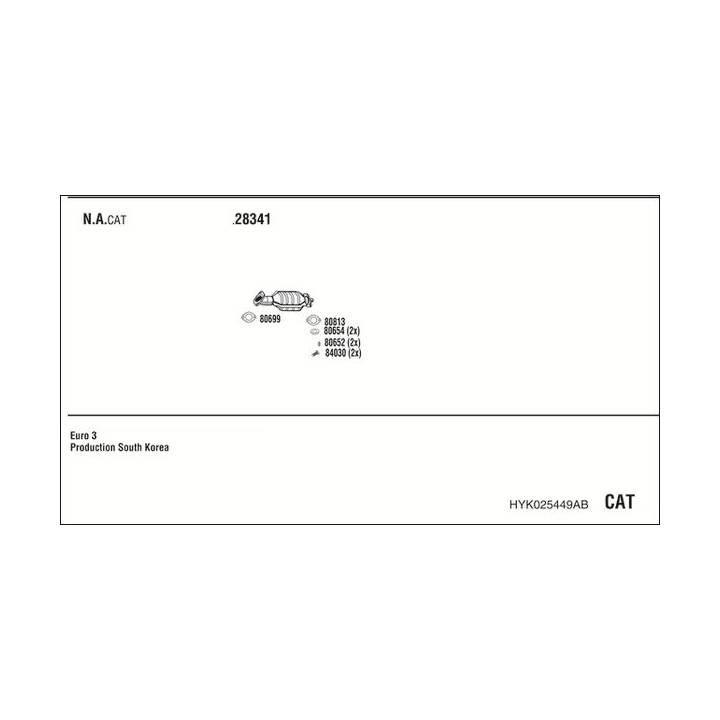 Išmetimo sistema WALKER HYK025449AB