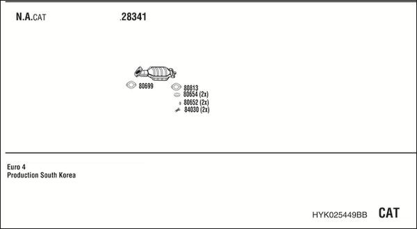 Išmetimo sistema WALKER HYK025449BB