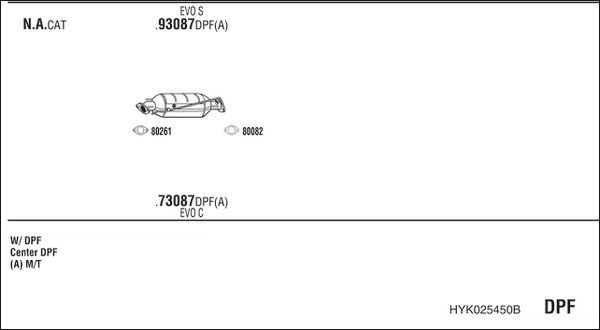 Išmetimo sistema WALKER HYK025450B